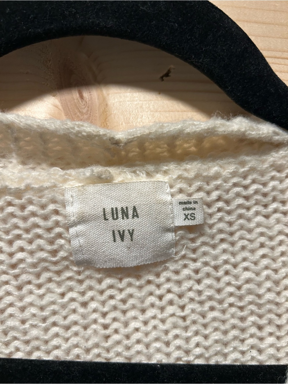 Cream Cardigan with Pink Heart Knit Appliqués - Picture 3 of 3